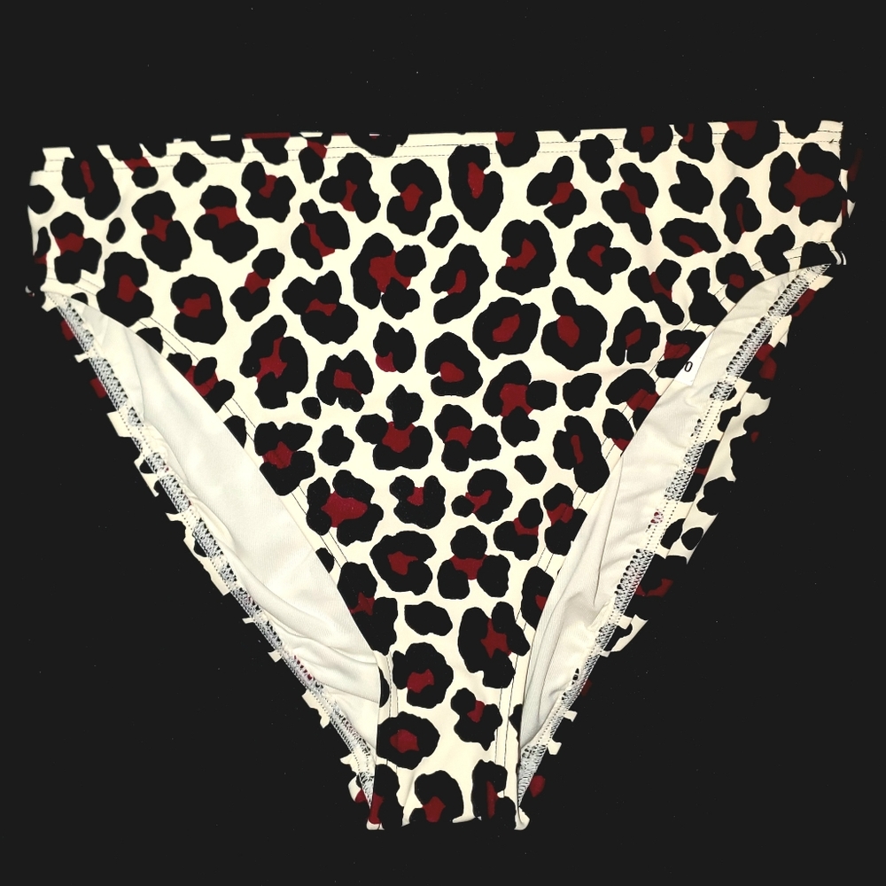 NWT Michael Kors High Leg Leopard Bikini Bottoms M
